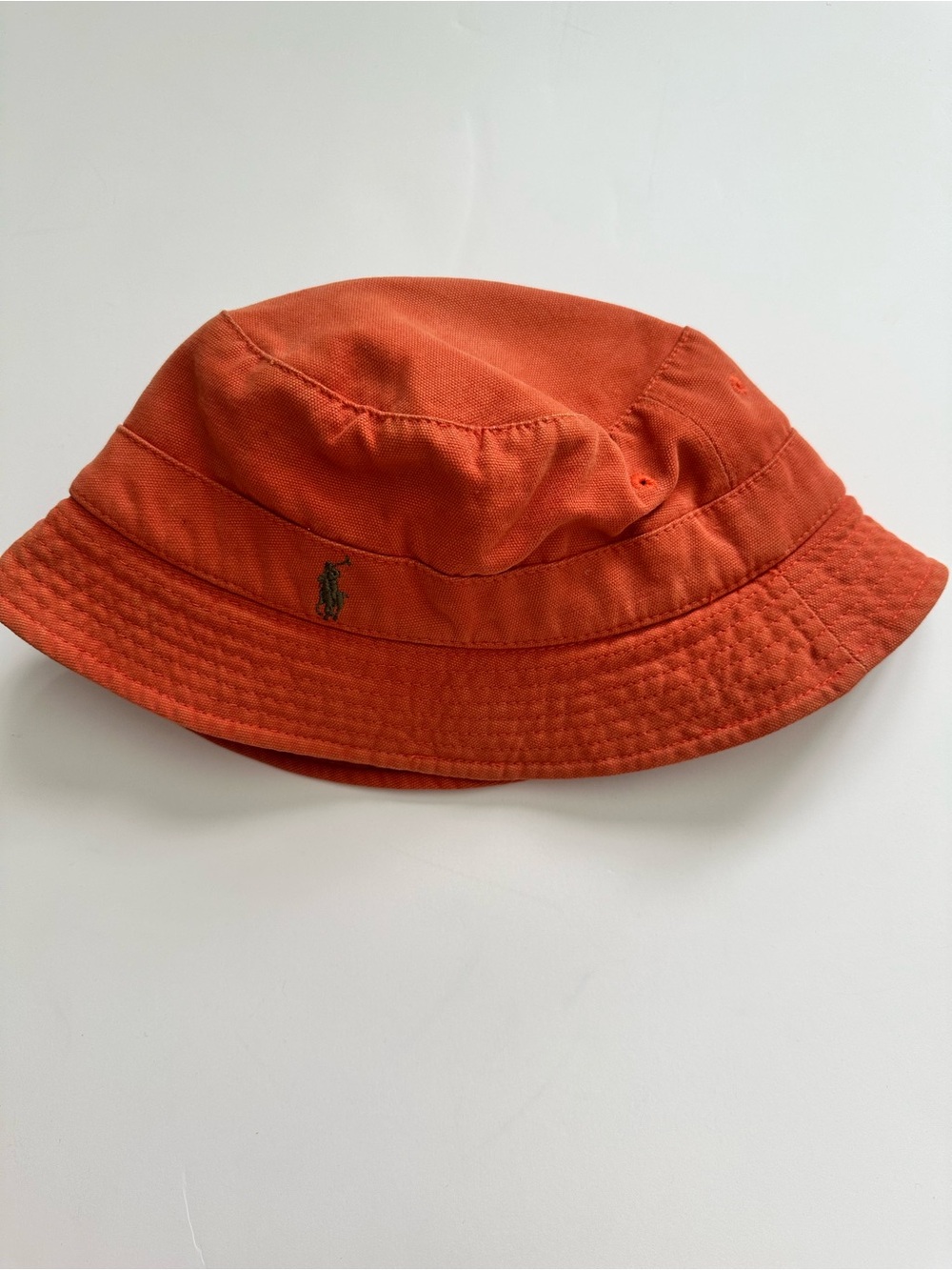 Polo by Ralph Lauren 90s Orange Kids Bucket Hat with Embroidered Pony